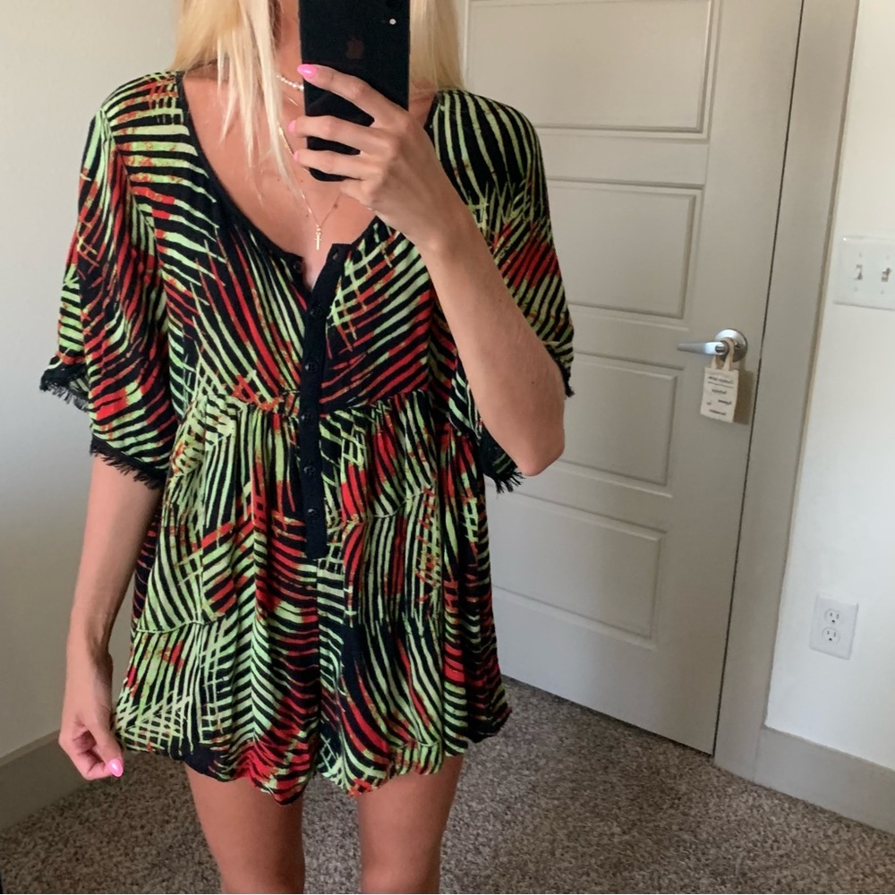 Urban Outfitters Ecote Allie Babydoll Zebra Romper